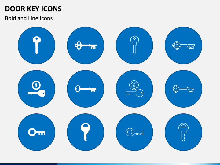 Door Key Icons PPT Slide 1