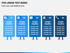 Five Linear Text Boxes PPT Slide 2