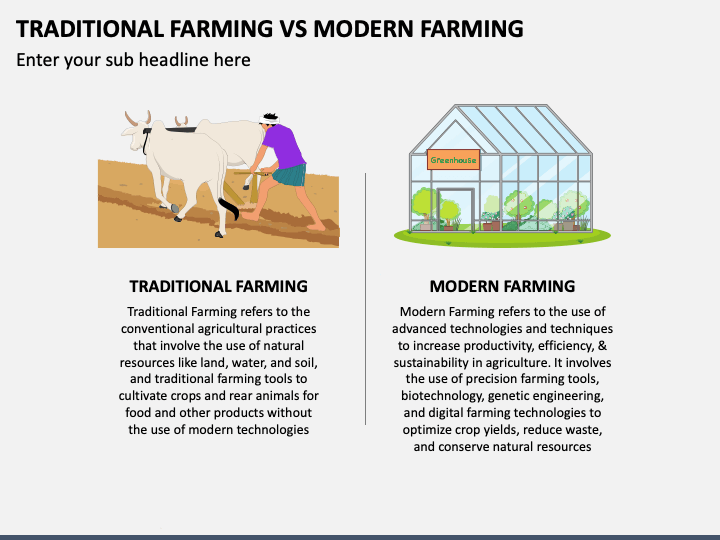 Traditional Farming Vs Modern Farming PowerPoint Template and Google Slides  Theme