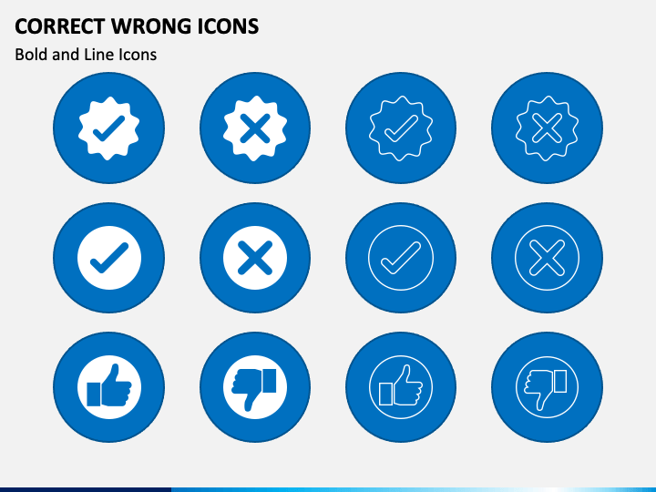 Correct Wrong Icons PPT Slide1 