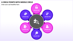 6 Circle Points with Middle Circle PPT Slide 1