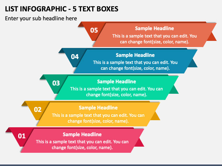 List Infographic - 5 Text Boxes PPT Slide 1