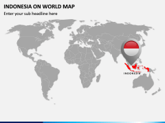 Indonesia on World Map PPT Slide 1