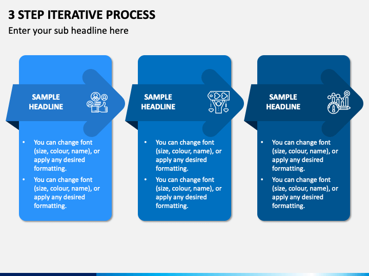 3 Step Iterative Process PPT Slide 1