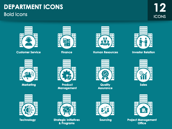 Department Icons PPT Slide 1