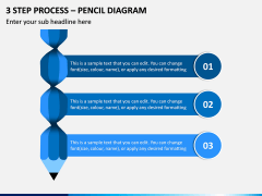 3 Step Process - Pencil Diagram PPT Slide 1