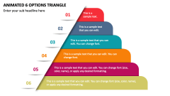 Animated 6 Options Triangle PPT Slide 1