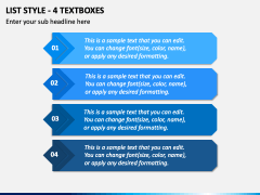 List Style - 4 Textboxes PPT Slide 2