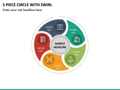 5 Piece Circle with Swirl PPT Slide 2