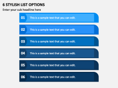 6 Stylish List Options PPT Slide 1