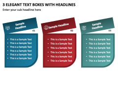 3 Elegant Text Boxes with Headlines PPT Slide 2