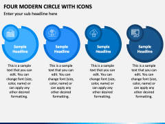 Four Modern Circle with Icons PPT Slide 2