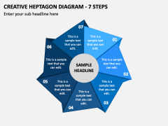 Creative Heptagon Diagram - 7 Steps PPT Slide 2