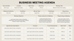 Animated Business Meeting Agenda PPT Slide 2