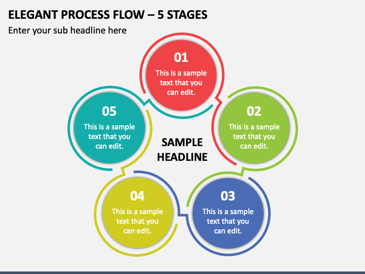 Elegant Process Flow - 5 Stages PPT Slide 1