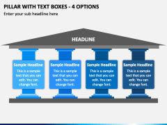 Pillar with Text Boxes - 4 Options PPT Slide 2