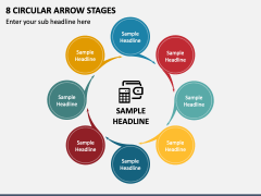 8 Circular Arrow Stages PPT Slide 1