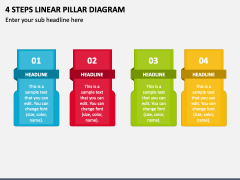 4 Steps Linear Pillar Diagram PPT Slide 1