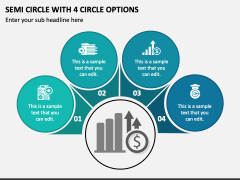 Semi Circle with 4 Circle Options PPT Slide 1