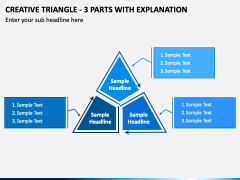 Creative Triangle - 3 Parts with Explanation PPT Slide 2