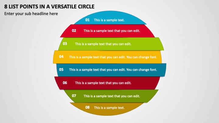 8 List Points in a Versatile Circle PPT Slide 1