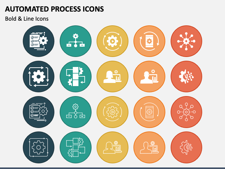 Automated Process Icons PPT Slide 1