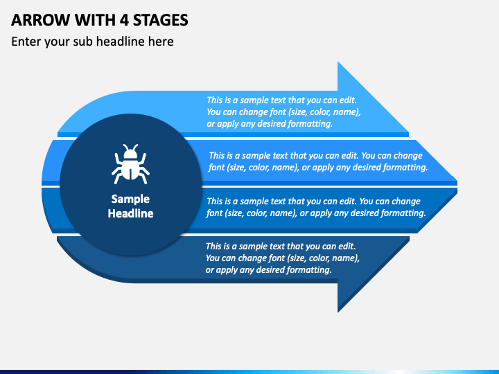 Arrow with 4 Stages PPT Slide 1