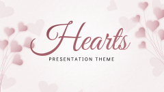 Beautiful Hearts Theme PPT Slide 1