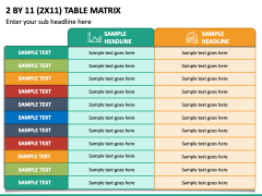 2 By 11 Table Matrix Slide 2