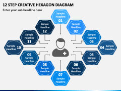 12 Step Creative Hexagon Diagram PPT Slide 2