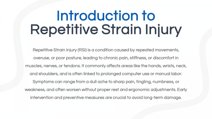 Repetitive Strain Injury PowerPoint and Google Slides Template - PPT Slides
