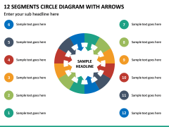 12 Segments Circle Diagram with Arrows PPT Slide 2