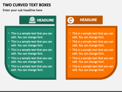 Two Curved Text Boxes PPT Slide 1