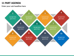 11 Part Agenda PPT Slide 2
