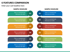 6 Features Comparison PPT Slide 2
