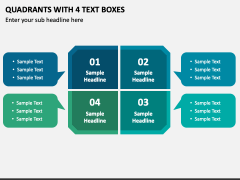 Quadrants with 4 Text Boxes PPT Slide 1