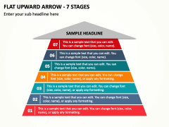 Flat Upward Arrow - 7 Stages PPT Slide 1