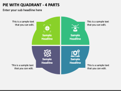 Pie with Quadrant - 4 Parts PPT Slide 1