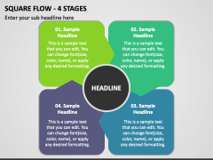 Square Flow - 4 Stages PPT Slide 1