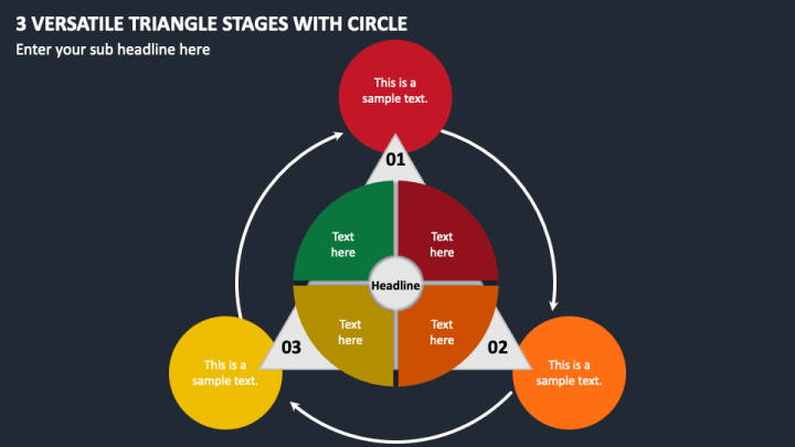 3 Versatile Triangle Stages with Circle PPT Slide 1
