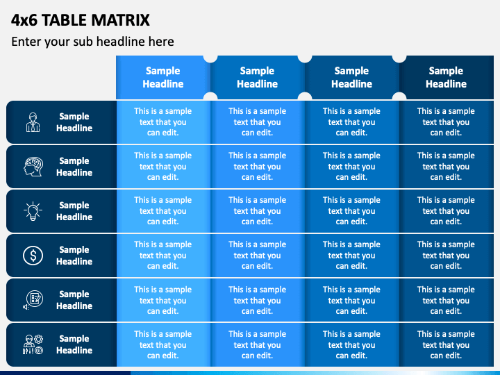 4x6 Table Matrix PPT Slide 1