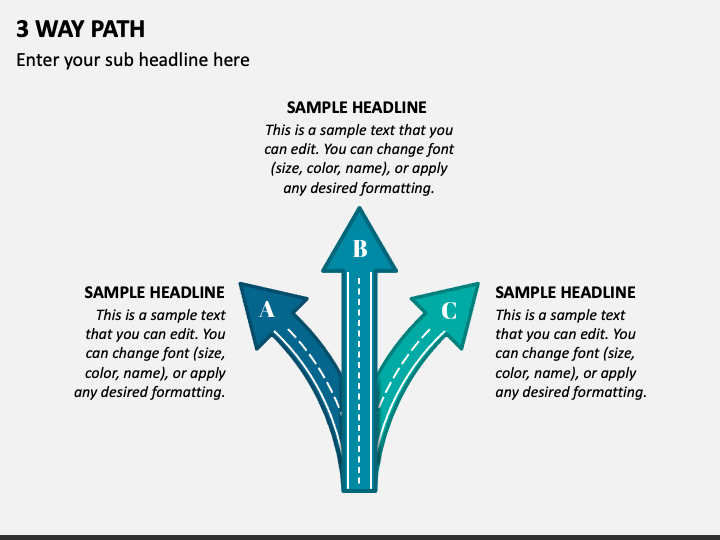 3 Way Path PowerPoint Template and Google Slides Theme