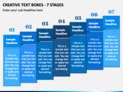 Creative Text Boxes - 7 Stages PPT Slide 2