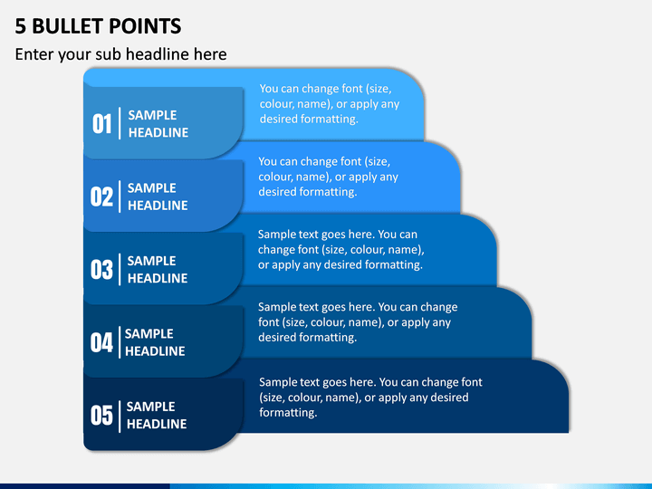 5 Bullet Points PPT Slide 1