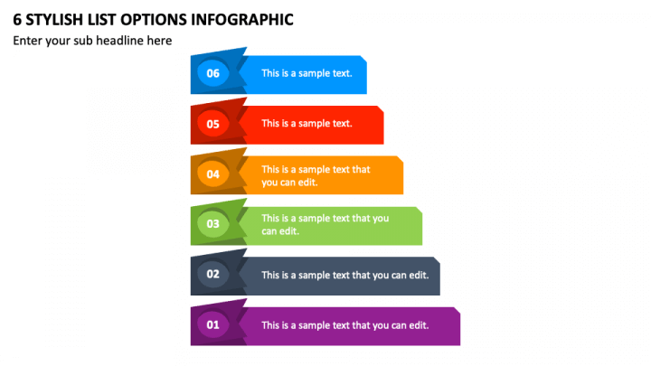 6 Stylish List Options Infographic PPT Slide 1