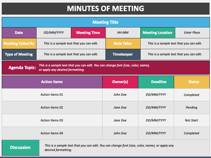 meeting minutes powerpoint presentation