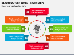 Beautiful Text Boxes - Eight Steps PPT Slide 1