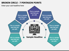 Broken Circle - 7 Pentagon Points PPT Slide 1