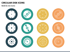 Circular Disk Icons PPT Slide 1