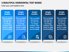 5 Beautiful Horizontal Text Boxes PPT Slide 2